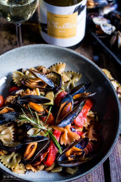 Geflambeerde mosselen