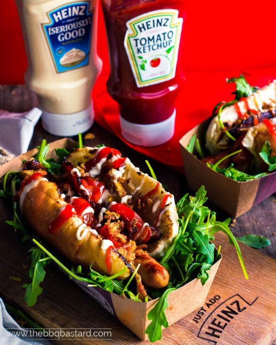 Engelse ontbijt hotdog