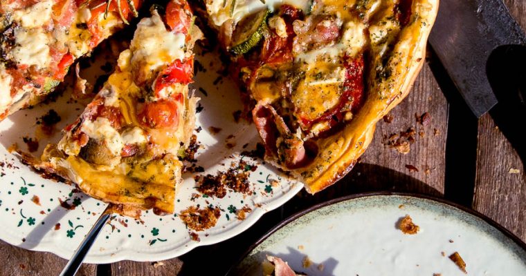 Zuiderse Quiche van gegrilde groenten